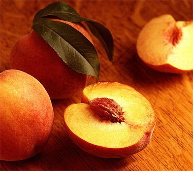 Cut peaches