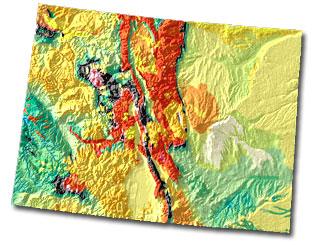 Colorado geology and topography map Colorado geology and topography map