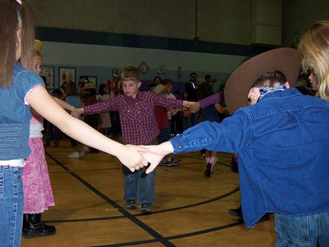 Kids square dancing Kids square dancing