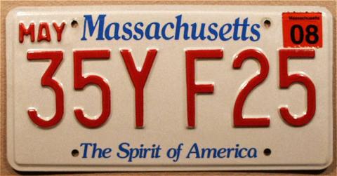 Massachusetts license plate Massachusetts license plate